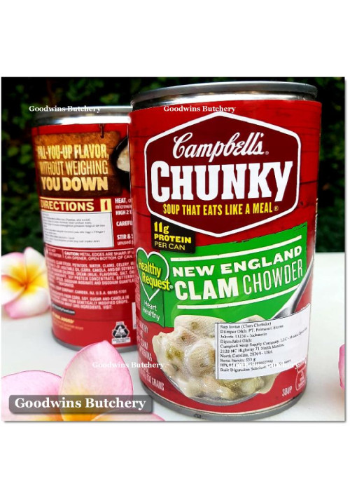 Campbell's USA CHUNKY NEW ENGLAND CLAM CHOWDER SOUP 18.8oz 533g (11g protein/can)